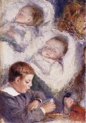 Pierre Renoir Studies of the Berard Children Sweden oil painting artist